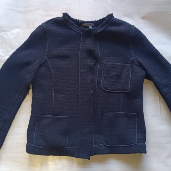 Vince Midnight Blue Textured Blazer - Picture 1 of 8